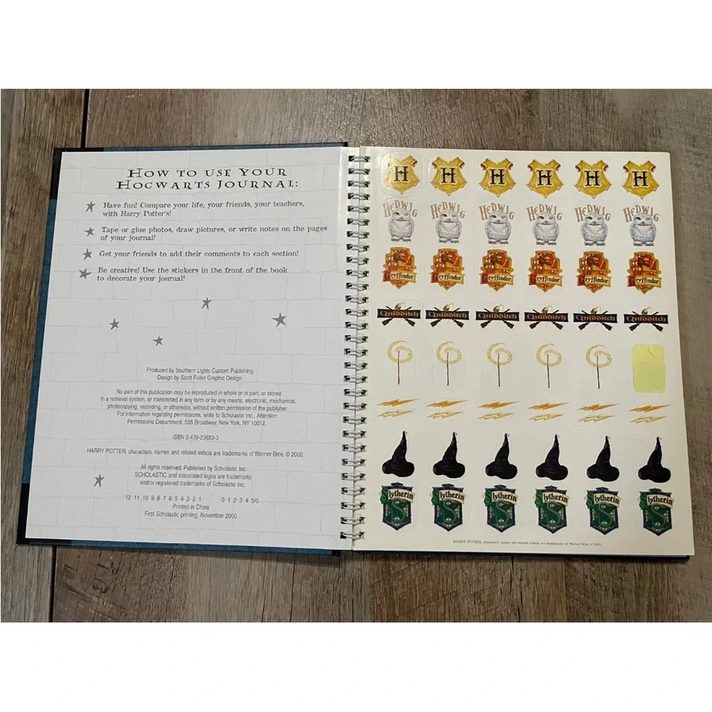 Harry Potter Hogwarts 2000 Y2K Collectors, hardcover spiral Journal